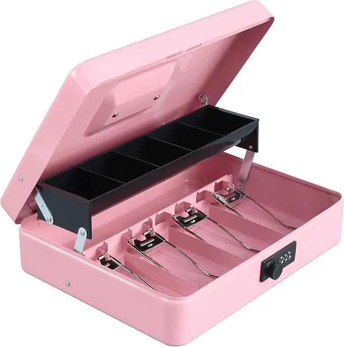 xydled Caisse à monnaie avec plateau à billets Rose